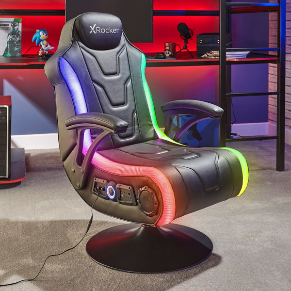 X Rocker Monsoon 4.1 Multi-Sound RGB Pedestal Gaming Chair X Rocker Monsoon 4.1 Multi-Sound RGB Pedestal Gaming Chair